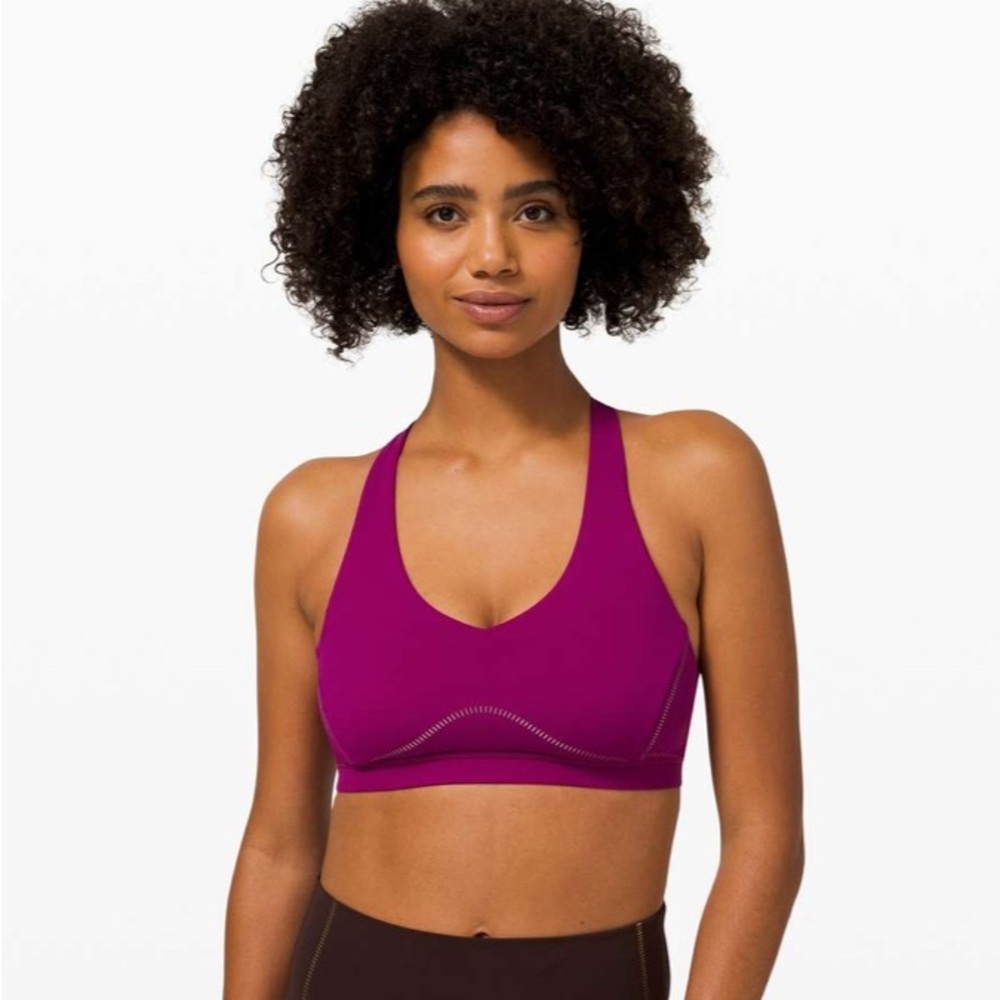 Lululemon Sz 6 Arise Sport Bra Light Support, C/D Cup in Deep Fuschia
